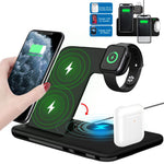 Load image into Gallery viewer, 15W Qi Fast Wireless Charger Stand For iPhone 11 XR X 8 Apple Watch 4 in 1 Foldable Charging Dock Station