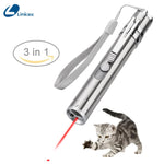 Load image into Gallery viewer, 3 In1 Red USB Rechargedable Laser Pointer Pen Light With White LED Light Show Funny Pet stick Cat laser Flashlight