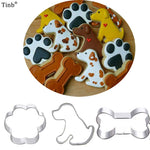 Load image into Gallery viewer, 3pcs Patisserie Reposteria Pet Dog Bone Claw Fondant Cake Decor Tools Metal Cookie Cutter Paste Chocolate Biscuit Mold Bakery