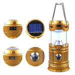 Load image into Gallery viewer, LED Solar Foldable Flashlight Portable LED Light Rechargeable Hand Lights Hiking Camping lanterna tatica Outdoor solar tent lamp