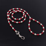 Load image into Gallery viewer, Luxury Beaded Pearl Dog Leash Pet Cat Chain Leads Leashes for Dog Collar Accessories UV rays Luminous Bead Dog Lead