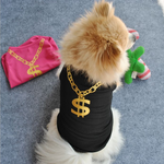 Load image into Gallery viewer, Pet Clothes Vest Dogs Tshirts Dollar Sign Clothing Wedding Clothes Gold Pet Products Dog