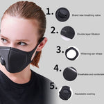 Load image into Gallery viewer, Unisex Sponge Dustproof PM2.5 Pollution Half Face Mouth Mask With Breath Valve Wide Straps Washable Reusable Muffle Respirator