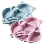 Load image into Gallery viewer, Cute Cat Baby Dinnerware Plate Feeding Food Plate Kid Cartoon Bowl Natural Bamboo fiber Fiber Dinner Plate Baby Tableware Stuff