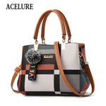 Load image into Gallery viewer, Acelure: Casual Plaid Leather Shoulder Bag