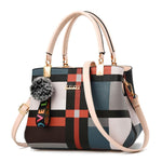 Load image into Gallery viewer, Acelure: Casual Plaid Leather Shoulder Bag