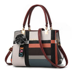 Load image into Gallery viewer, Acelure: Casual Plaid Leather Shoulder Bag