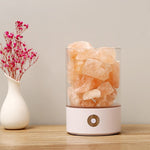 Load image into Gallery viewer, USB Real Himalayas Salt Crystal Rock Lamp Good for Health Small Mineral Negative Ionic Stone Lava Salt Night Light for Bedroom