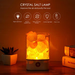 Load image into Gallery viewer, USB Crystal Light Natural Himalayan Salt Lamp Led Lamp Air Purifier Indoor Warm Light Table Bedroom Lava Lamp