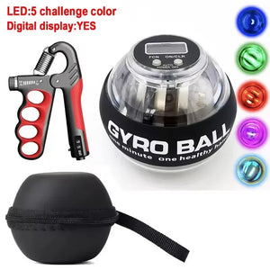 Gyro Ball With Balls Bag Powerball Coloured Lights Power Ball Gym Exercise Sport Workout Equipment Armwrestling Forearm Training