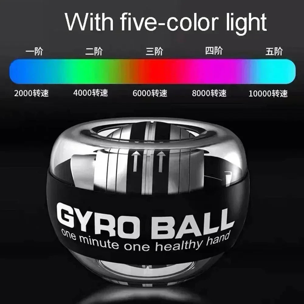 Gyro Ball With Balls Bag Powerball Coloured Lights Power Ball Gym Exercise Sport Workout Equipment Armwrestling Forearm Training