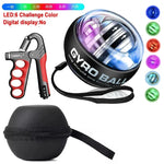 Load image into Gallery viewer, Gyro Ball With Balls Bag Powerball Coloured Lights Power Ball Gym Exercise Sport Workout Equipment Armwrestling Forearm Training
