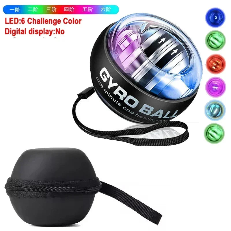 Gyro Ball With Balls Bag Powerball Coloured Lights Power Ball Gym Exercise Sport Workout Equipment Armwrestling Forearm Training