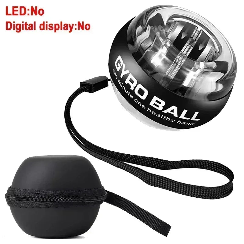 Gyro Ball With Balls Bag Powerball Coloured Lights Power Ball Gym Exercise Sport Workout Equipment Armwrestling Forearm Training