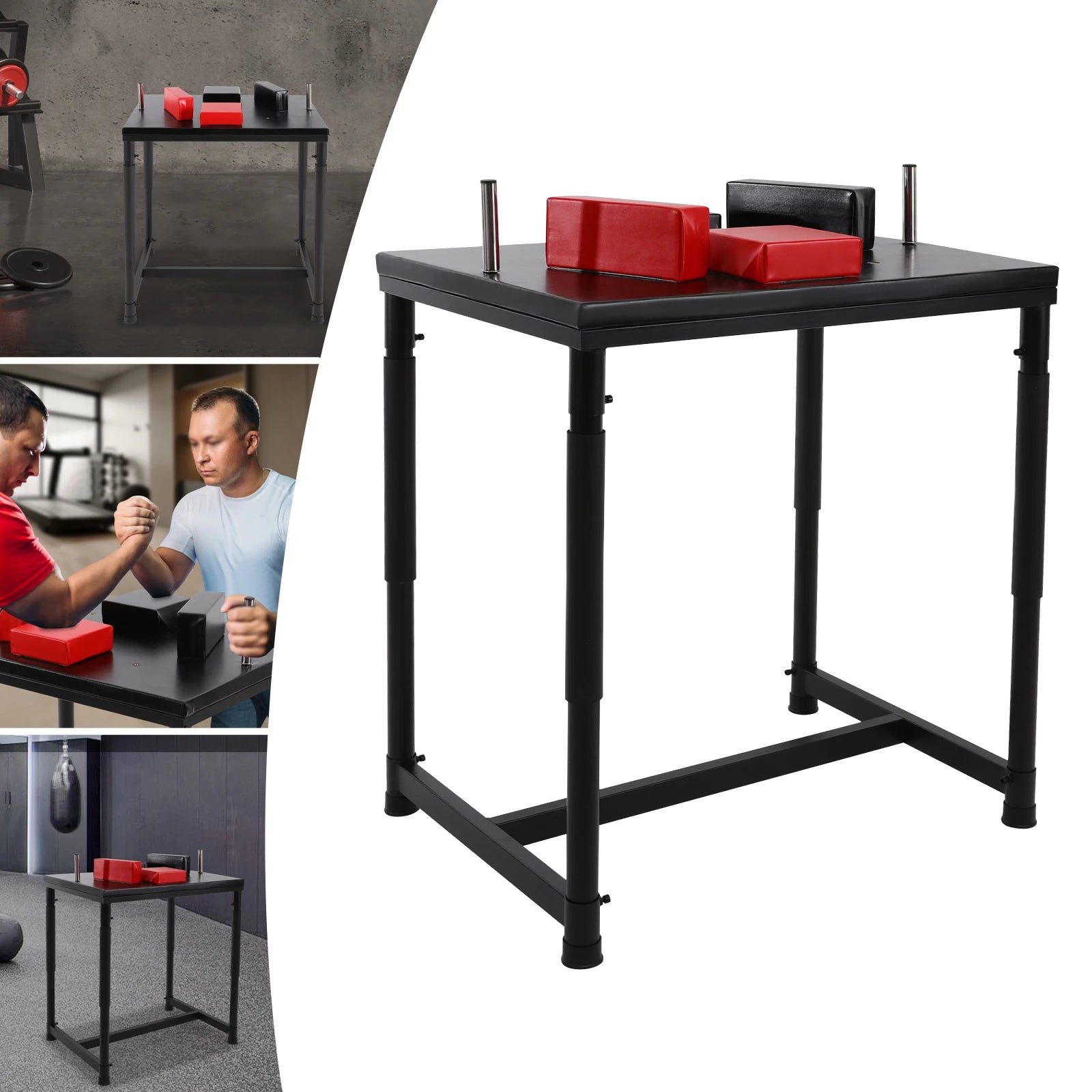 Black Red Professional Arm Wrestling Table Floorstanding Wrestling Battle Table Standard Wrist Strength Table Gyms Sports Arenas