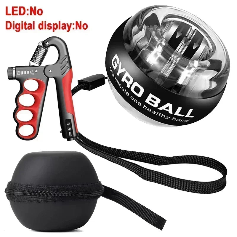 Gyro Ball With Balls Bag Powerball Coloured Lights Power Ball Gym Exercise Sport Workout Equipment Armwrestling Forearm Training