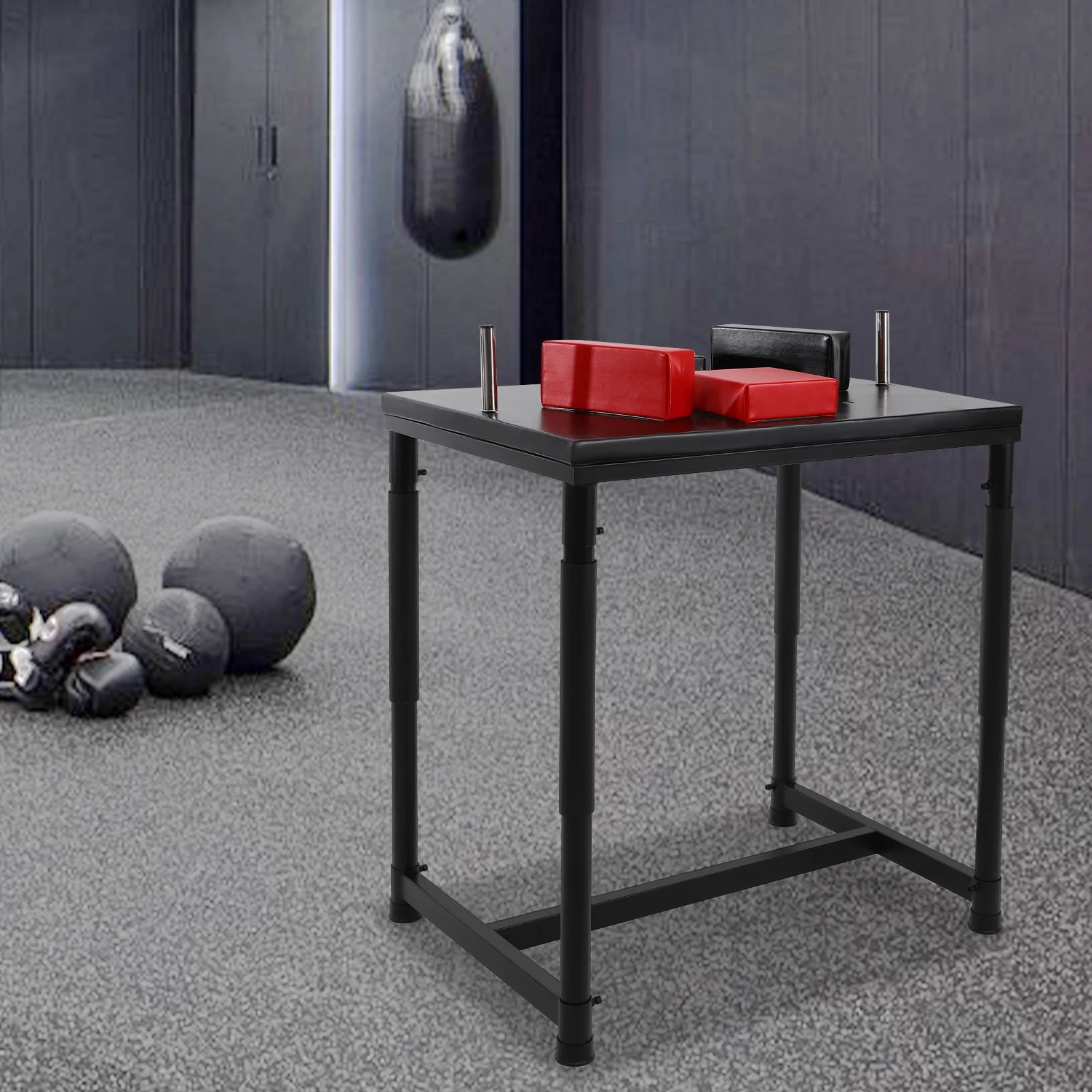 Black Red Professional Arm Wrestling Table Floorstanding Wrestling Battle Table Standard Wrist Strength Table Gyms Sports Arenas