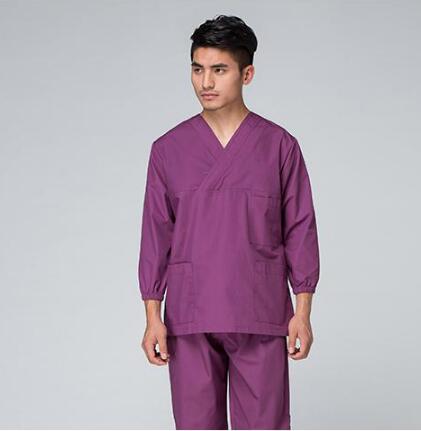 Doctors and nurses wear surgical clothing brush hand clothing European and American fashion split suit waist slimming
