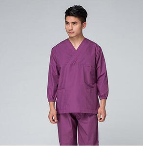 Doctors and nurses wear surgical clothing brush hand clothing European and American fashion split suit waist slimming