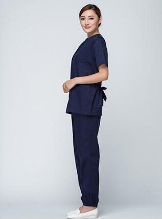 Doctors and nurses wear surgical clothing brush hand clothing European and American fashion split suit waist slimming
