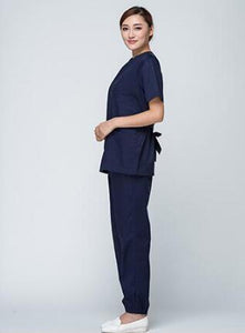 Doctors and nurses wear surgical clothing brush hand clothing European and American fashion split suit waist slimming