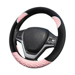 Load image into Gallery viewer, Plush Cartoon Car Steering Wheel Cover D-type Linen Carbon Fiber Leather Handlebar Cover Comfortable And Breathable
