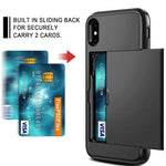 Load image into Gallery viewer, For iPhone 11 Pro Max XS X XR Case Slide Armor Wallet Card Slots Holder Cover For IPhone 7 8 6 6s Plus 5 5s TPU Shockproof Shell

