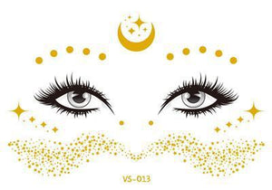 Gold Face Temporary Tattoo