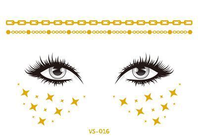 Gold Face Temporary Tattoo