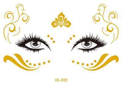 Gold Face Temporary Tattoo