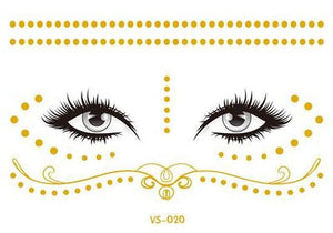 Gold Face Temporary Tattoo