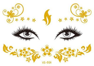 Gold Face Temporary Tattoo