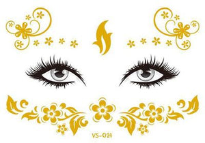 Gold Face Temporary Tattoo