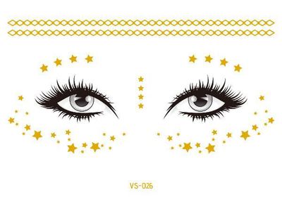 Gold Face Temporary Tattoo
