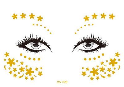 Gold Face Temporary Tattoo