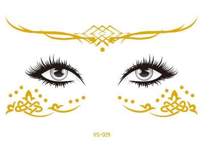 Gold Face Temporary Tattoo