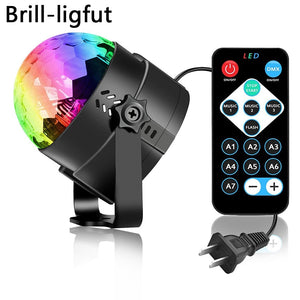Sound Activated Rotating Disco Ball Party LED Lights