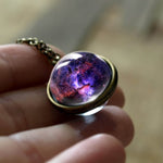 Load image into Gallery viewer, Nebula Galaxy Double Sided Pendant Necklace
