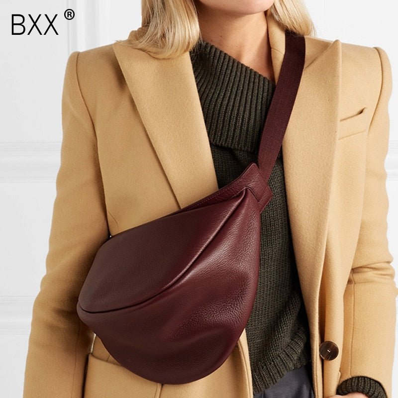 Half Moon PU Leather Chestbag PU Leather