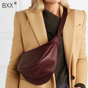 Half Moon PU Leather Chestbag PU Leather