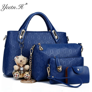 4 Set Vintage Handbags Pu Leather