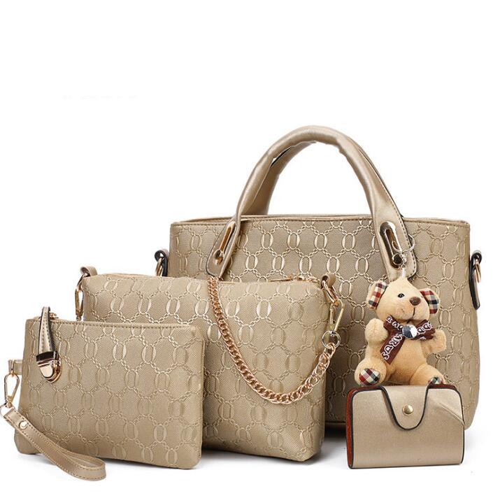 4 Set Vintage Handbags Pu Leather