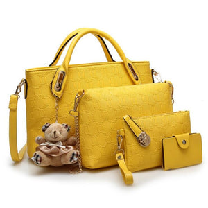 4 Set Vintage Handbags Pu Leather