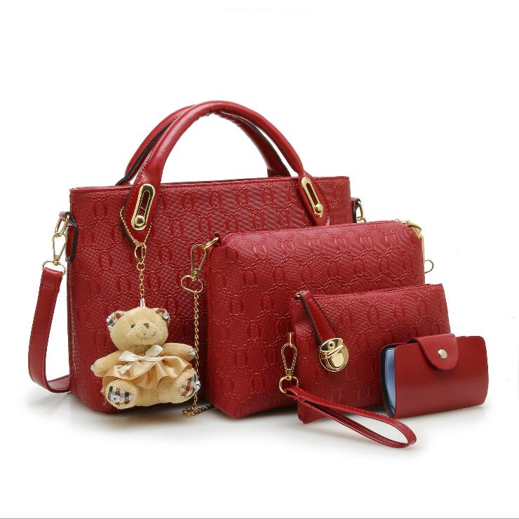 4 Set Vintage Handbags Pu Leather